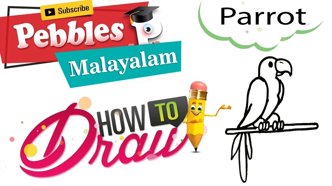 1280x720 How To Draw A Parrot In Malayalam Easy Simple Drawing