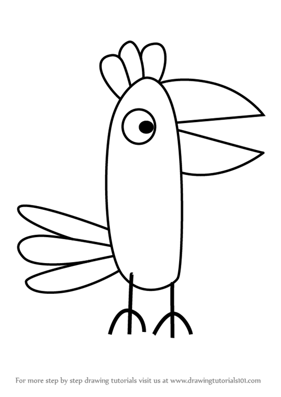 566x800 learn how to draw polly parrot from peppa pig