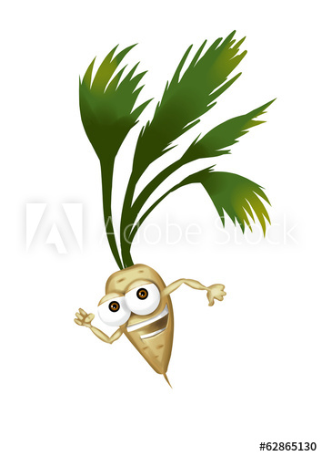 354x500 Running Beige Parsnip Cartoon, A Fit Character Jogging