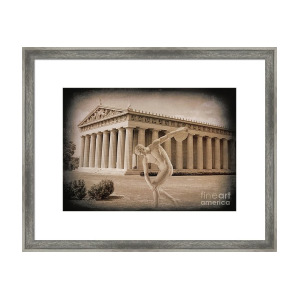 300x300 parthenon full scale replica color sketch framed print