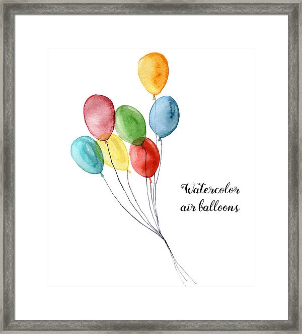 600x662 Watercolor Air Balloon Hand Painted Party Objects Isolated