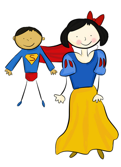 400x550 Karlas Parties Cornwall Kids Snow White Superman Party Drawing