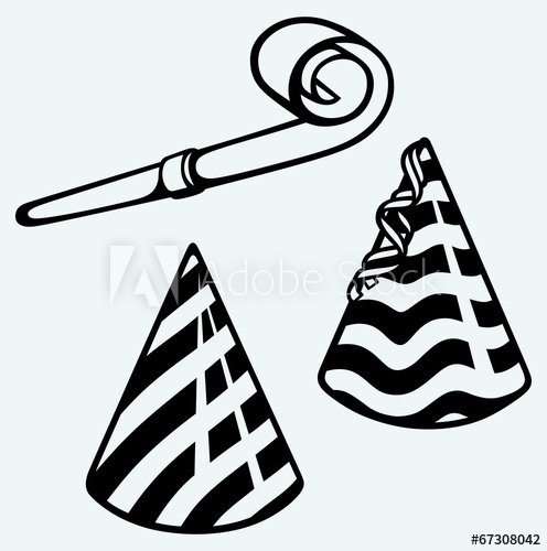 496x500 party hat and noisemaker