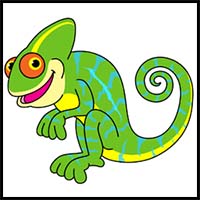 200x200 How To Draw Cartoon Chameleons Realistic Chameleons Drawing