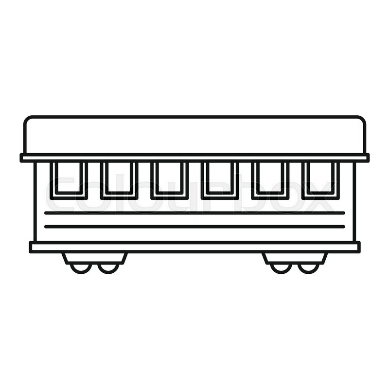 800x800 Passenger Train Car Icon Outline Stock Vector Colourbox