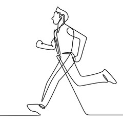 240x240 One Line Art Drawing Of A Person Running With A Passion Isolated