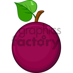 300x300 Royalty Free Rf Clipart Illustration Passion Fruit With Heart Leaf