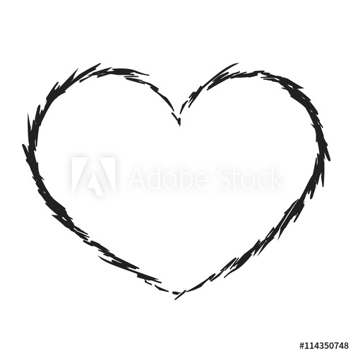 500x500 Black Heart Icon Grunge Texture Shape Sign, Isolated On White
