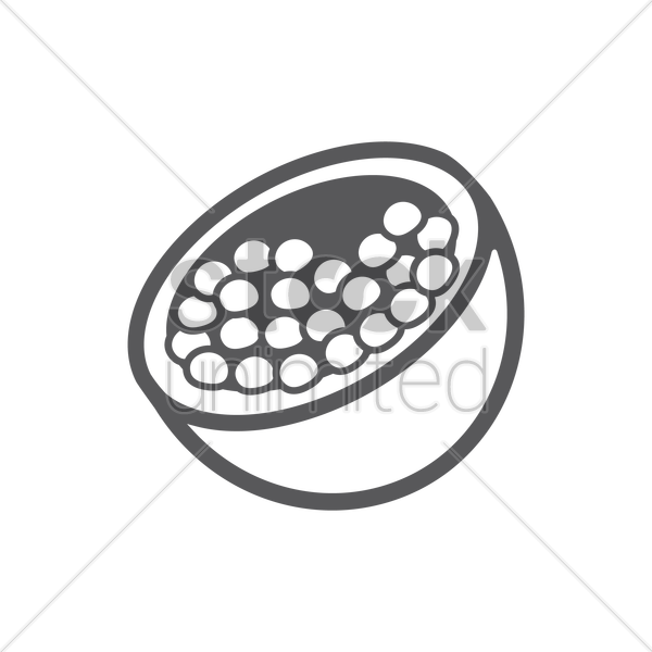 600x600 Sliced Passion Fruit Vector Image