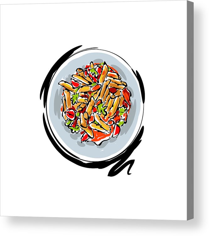 666x750 Pasta Drawing Acrylic Print