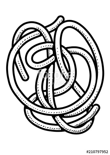 354x500 Spaghetti, Pasta Illustration, Drawing, Engraving, Ink, Line Art