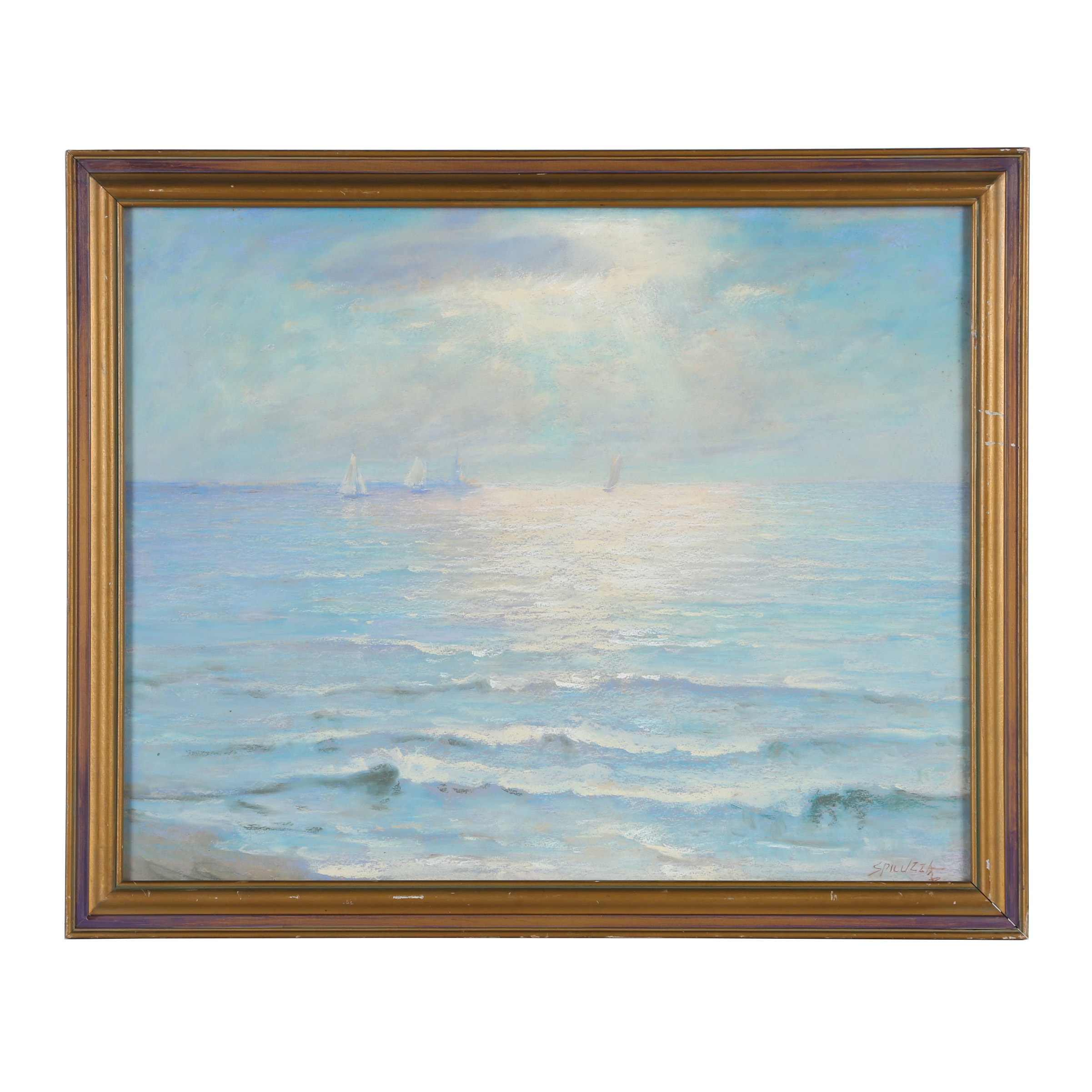 2402x2402 Francesco Spicuzza Pastel Drawing Bradford Beach Ebth