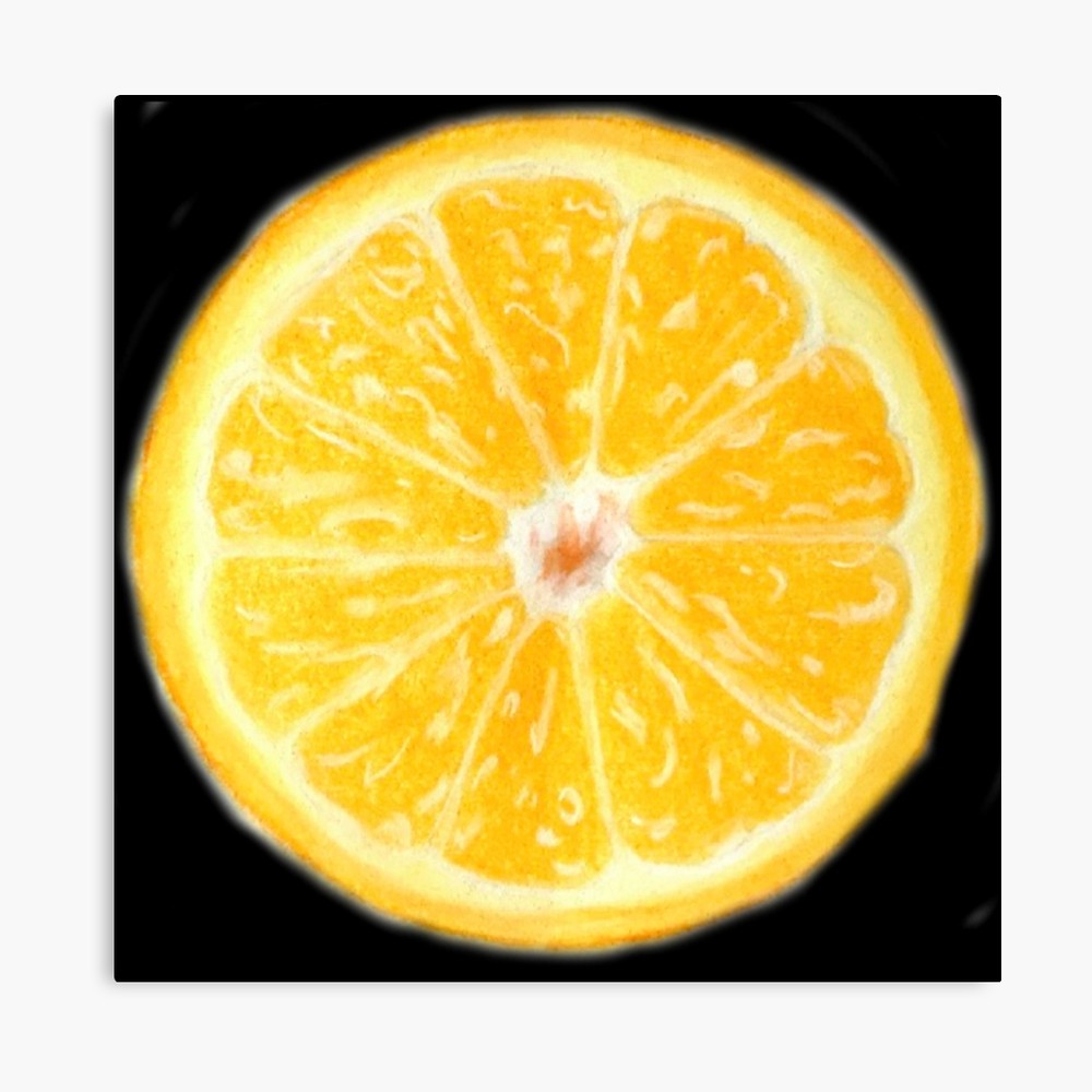 1000x1000 Orange Pastel Drawing Canvas Print