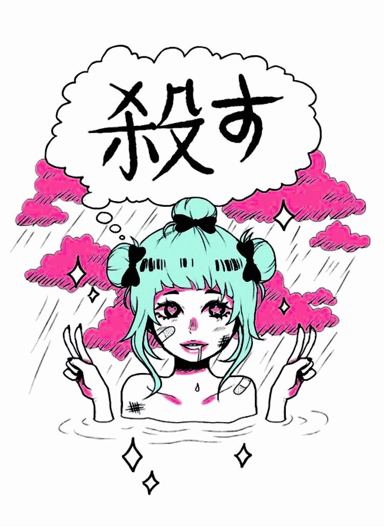 750x1030 pop art in pastel goth art, pastel