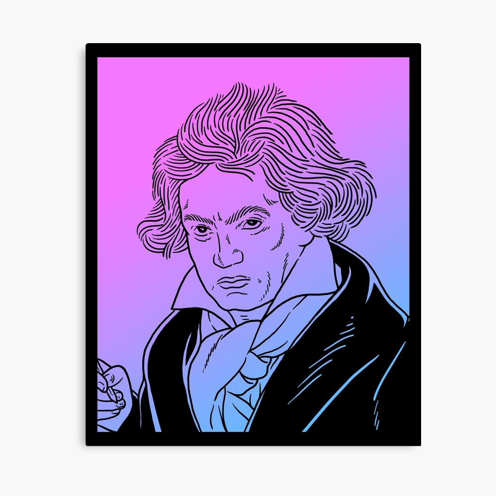 1000x1000 Beethoven Vaporwave Pastel Goth Aesthetic Canvas Print