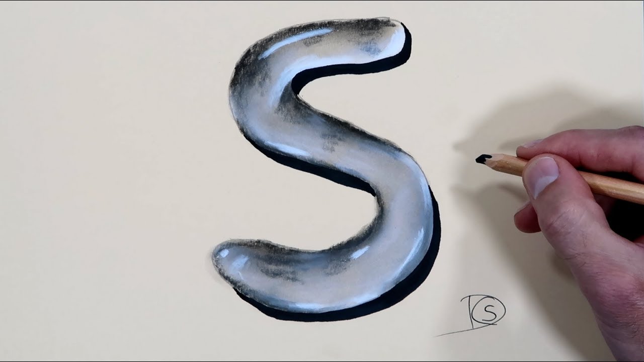 1280x720 How To Draw A Letter S In Water With Dry Pastel Pencils