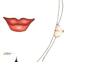 300x209 A Kiss For Mom Female Woman Love Child Figure Pastel Pencil