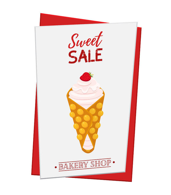 600x686 Set Of Pastry Poster, Banner For Sale Of Chinese Waffle Promo