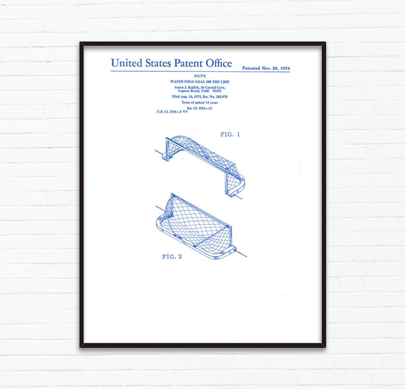 794x763 Water Polo Goal Patent Drawings November Birthday Gift Ideas Etsy