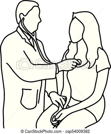 389x470 Doctor Examining Heartbeat Of Patient In Hospital Vector