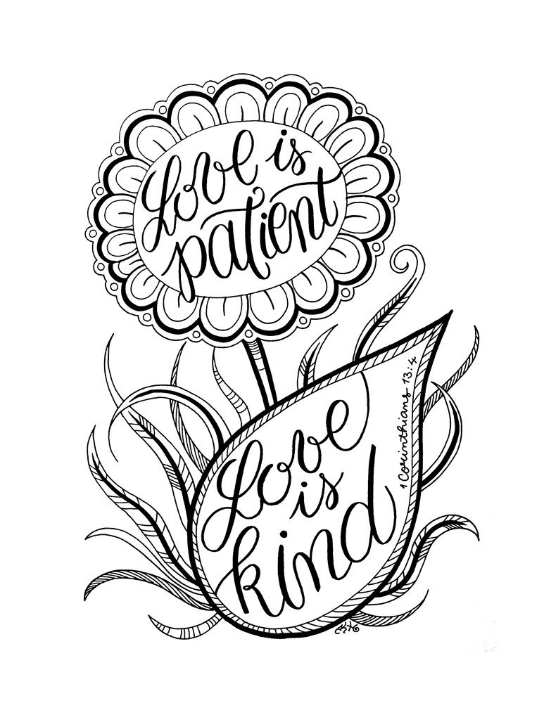 773x1000 Love Is Patient Love Is Kind Adult Coloring