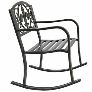 300x300 Patio Rocking Chair Outdoor Garden Furniture Metal Rocker Deck