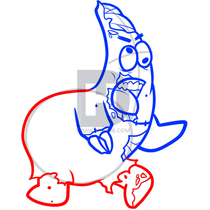 720x720 How To Draw Zombie Patrick, Zombie Patrick, Step