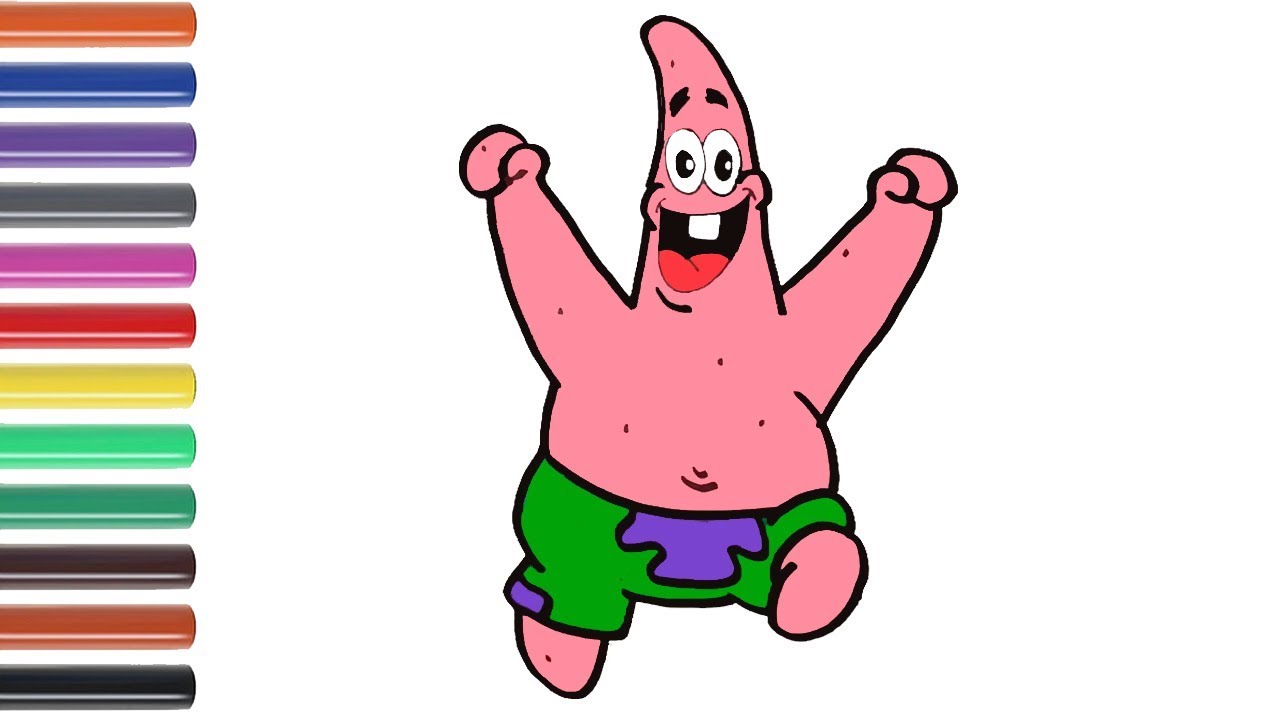 1280x720 Patrick Star Drawing And Coloring For Kids Kids Art