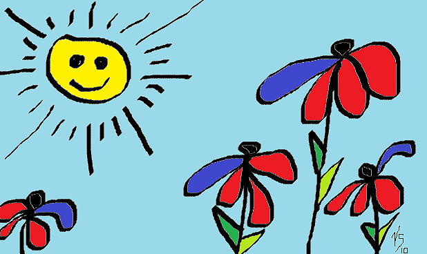 618x368 Patriotic Flowers Drawing