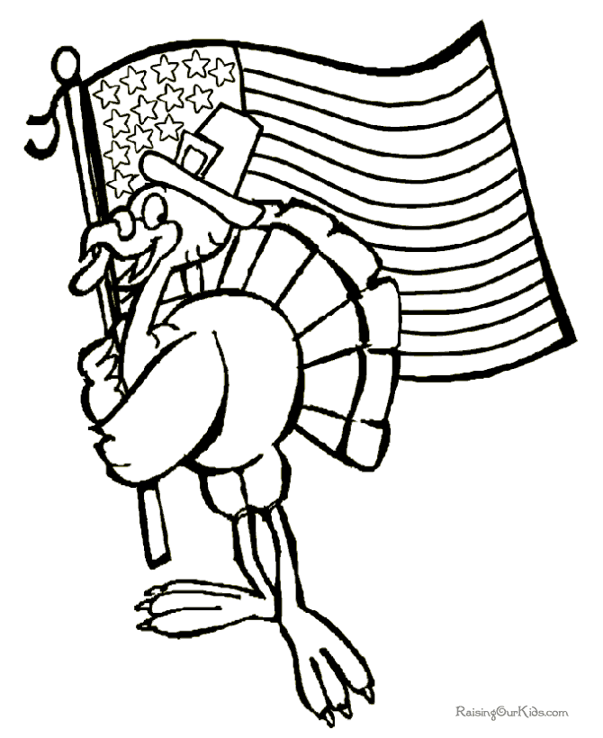670x820 Patriotic Turkey Thanksgiving Coloring Pages