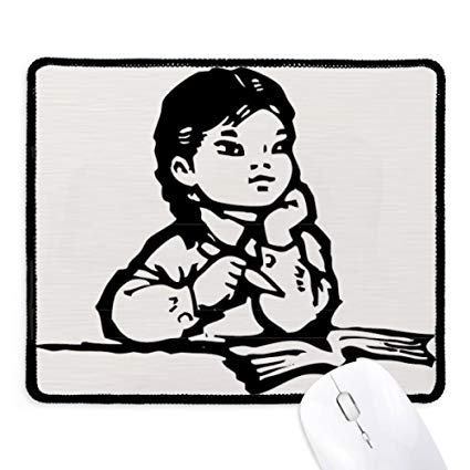 425x425 Girl Pen Table Black Sketch Patriotism Non Slip