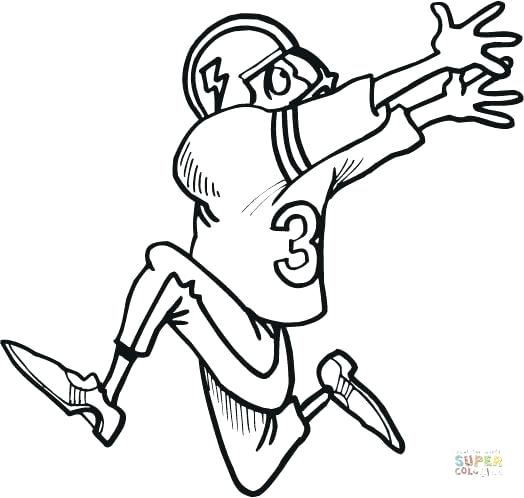 524x498 Football Coloring Pages Football Player Running To Catch The Ball