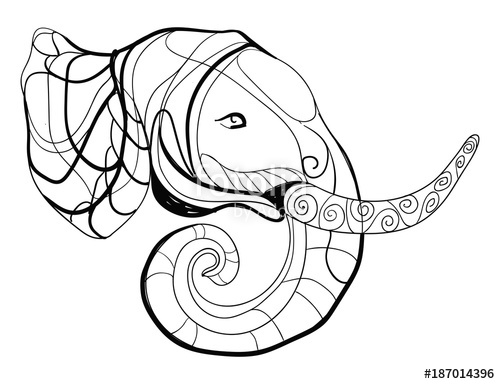 500x384 Vector Illustration Of A Stylized Elephant An Elephant