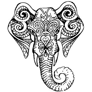 350x350 Wall Decals Indian Elephant Tribal Pattern Om Sign Ganesh Buddha