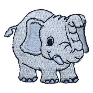 300x300 Childrens Gray Elephant Applique Patch