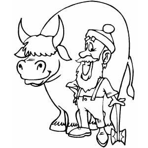 300x300 Paul Bunyan And Babe Coloring Page