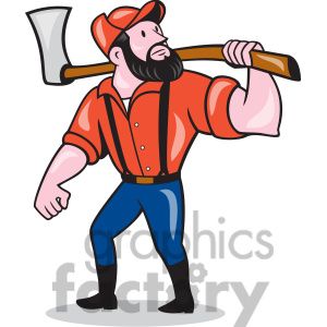 300x300 Paul Bunyan Holding An Axe Clipart Royalty Free Clipart
