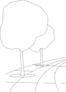 213x297 pavement street trees outline clip art