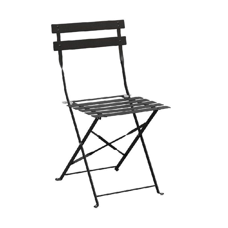 800x800 bolero black pavement style steel folding chairs