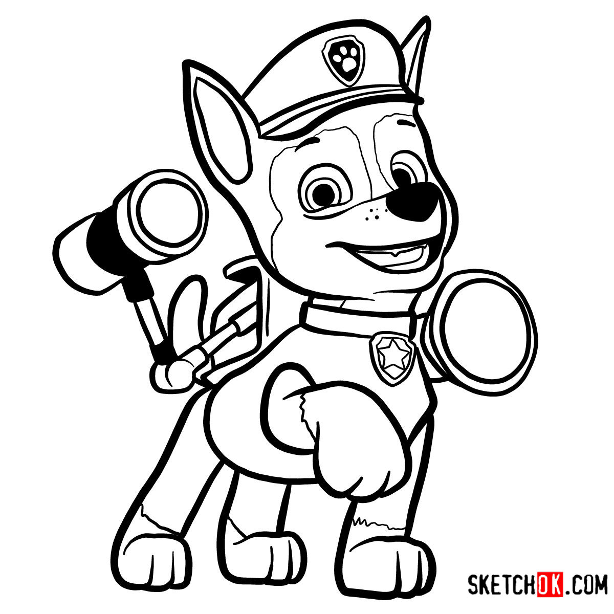 1200x1200 How To Draw Chase Paw Patrol