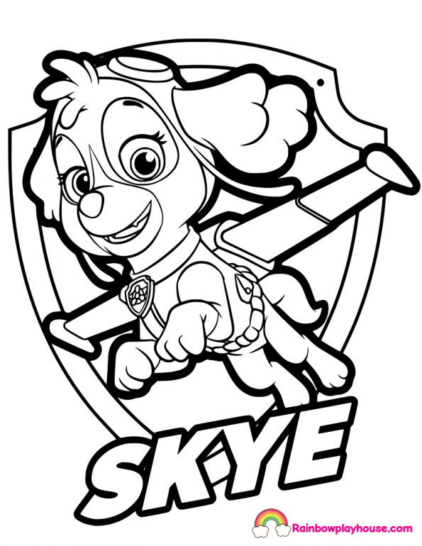 595x770 Coloring Pages Paw Patrol Coloring Pages Printable Chase Only