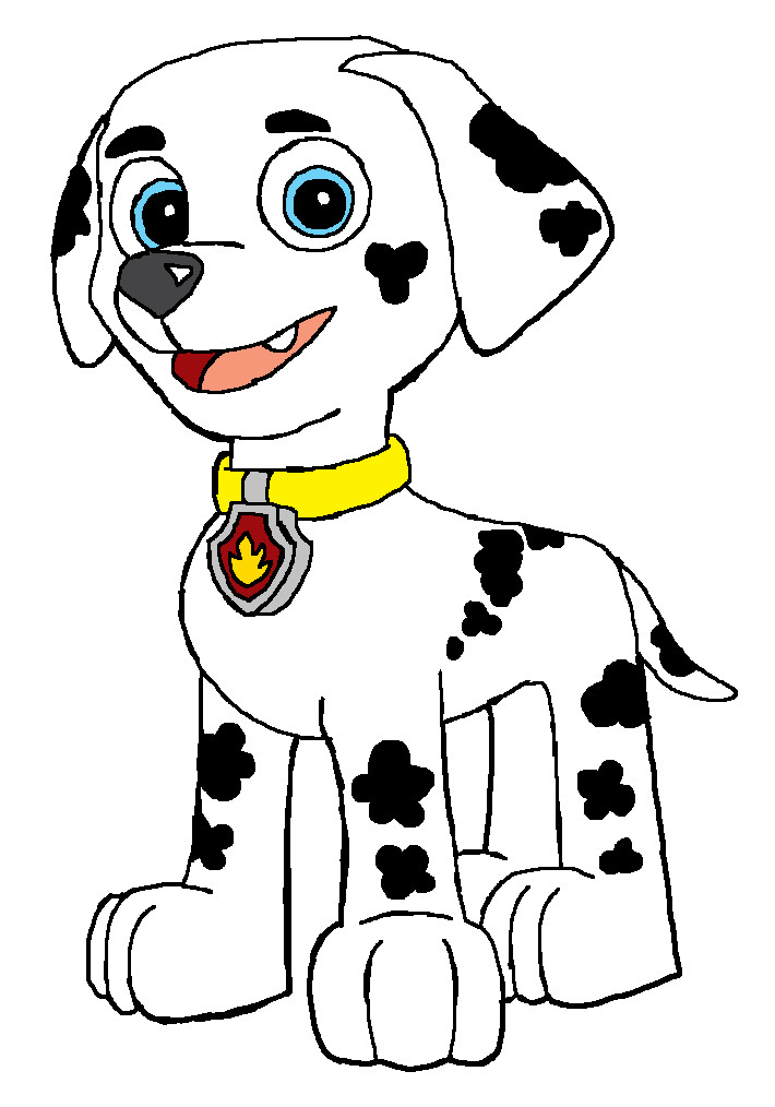 710x1014 How To Draw Marshall From Paw Patrol Marshall Without Outfit