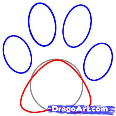 398x398 Draw A Paw Print, Step
