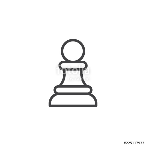 500x500 chess pawn outline icon linear style sign for mobile concept