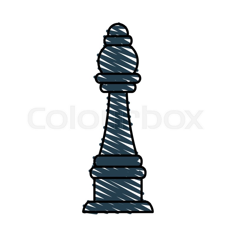 800x800 colorful chess pawn doodle over white stock vector colourbox