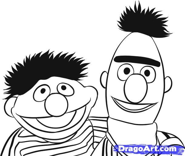 611x516 how to draw bert and ernie, step