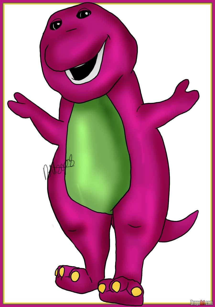 900x1284 How To Draw Barney, Step