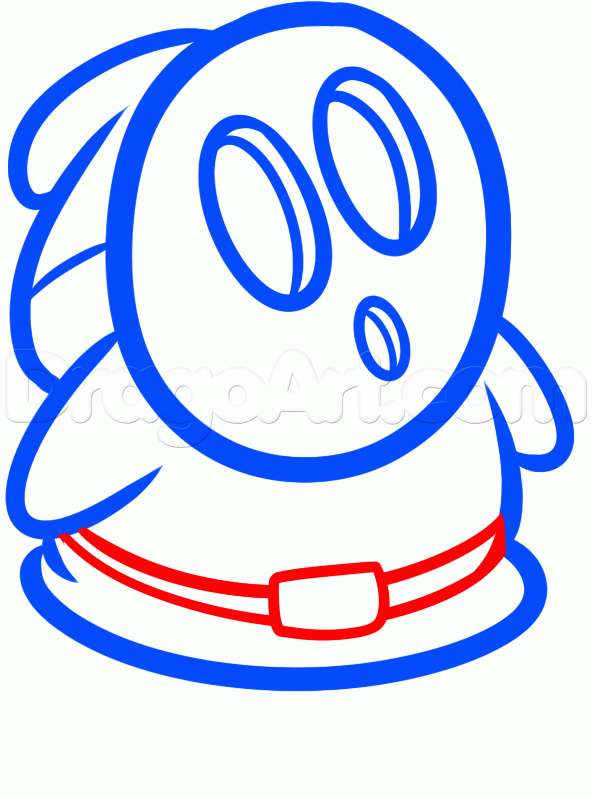 592x795 How To Draw Shy Guy, Step