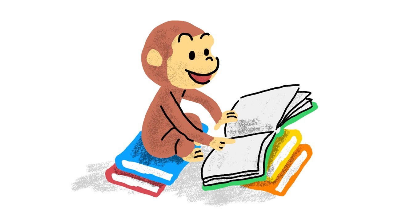 1280x720 Drawing Classic Curious George Scene
