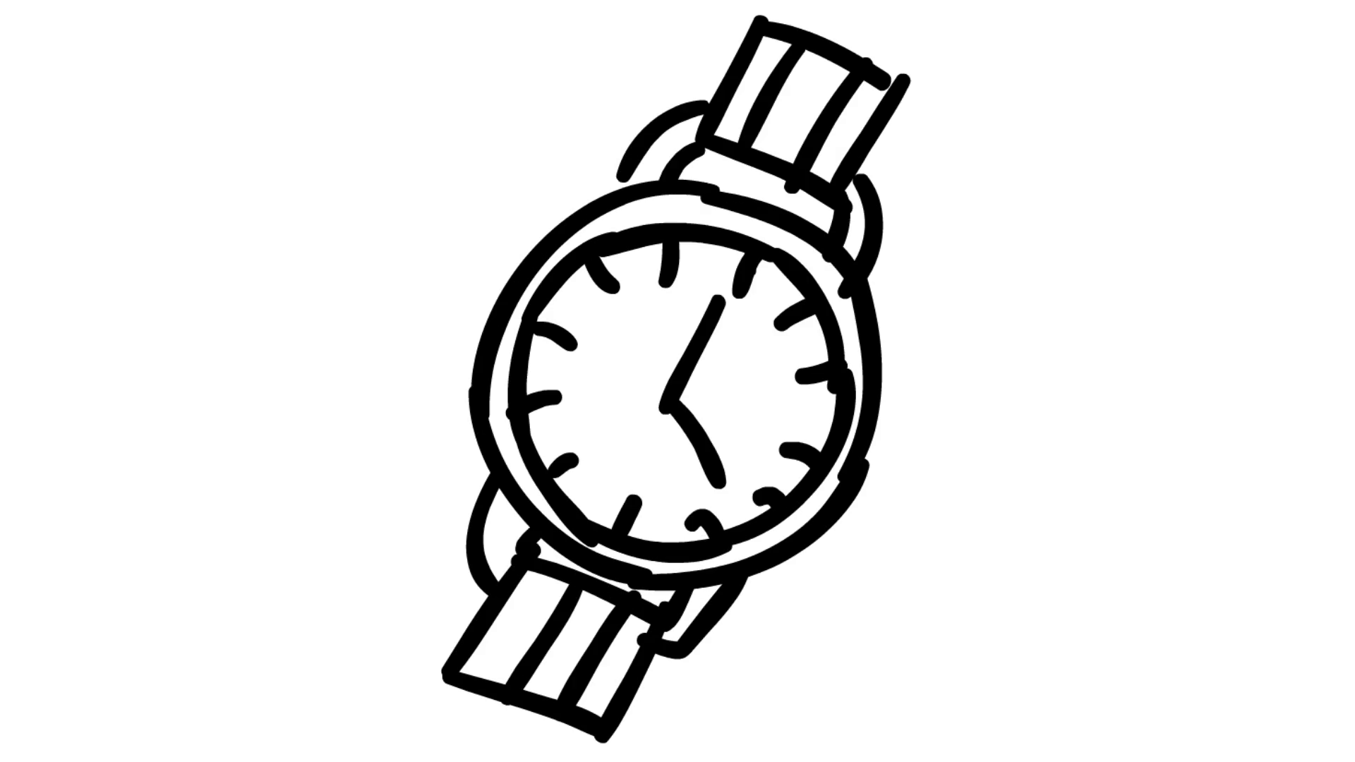 1920x1080 Rist Watch Line Drawing Illustration Animation Trasnparent